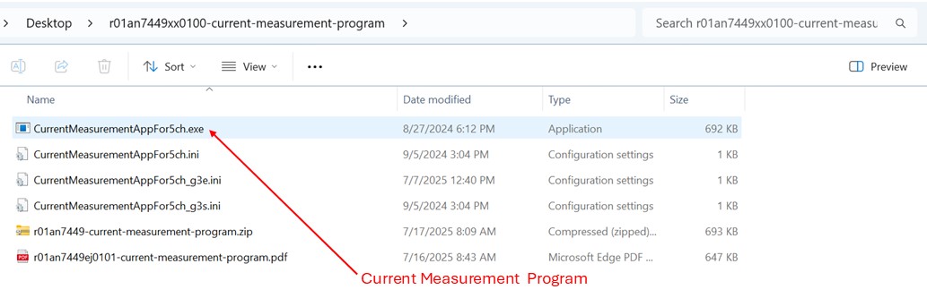 Current Measurement Program executable file